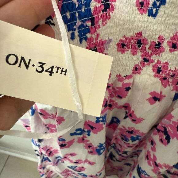 Brand on 34th new Floral Sleeveless Dress with Pink and Blue Accents size m - Picture 4 of 4